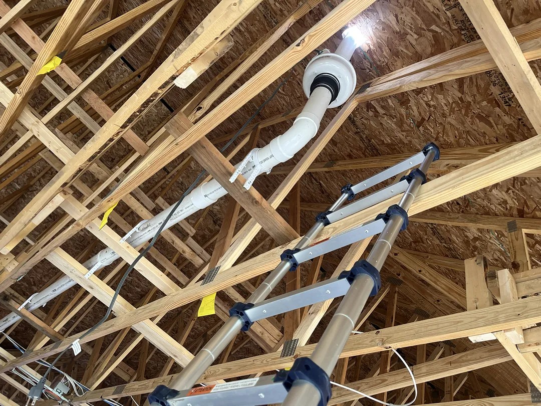 radon system rough-in during new home construction for Happe Homes