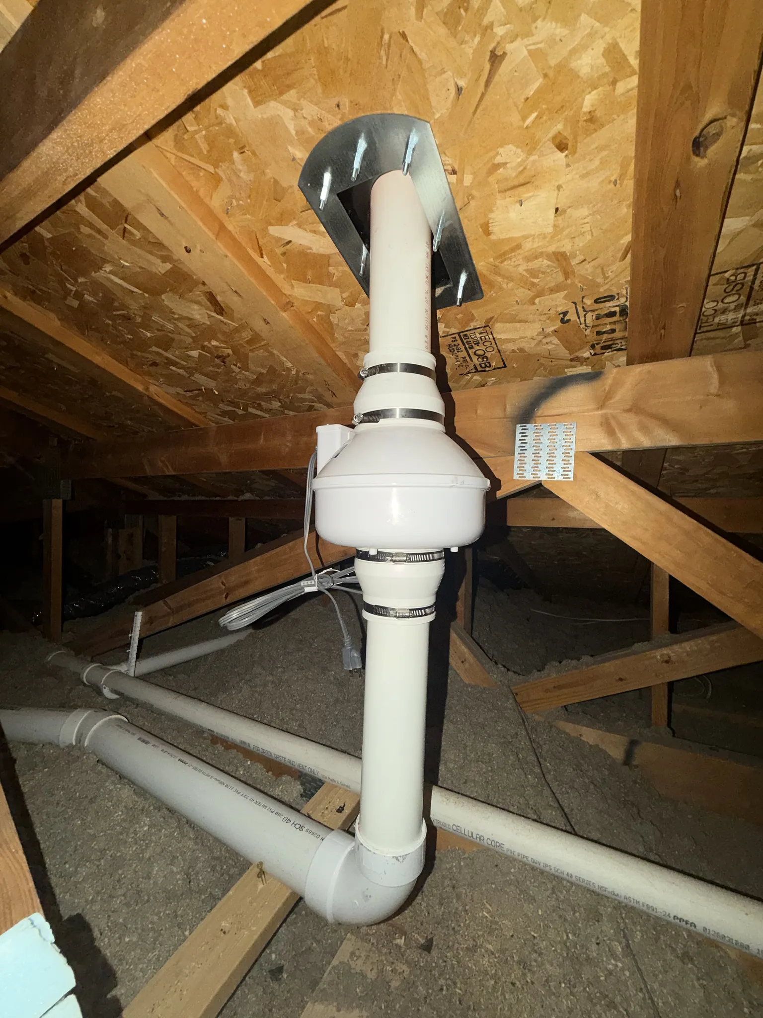 Radon mitigation fan install in garage